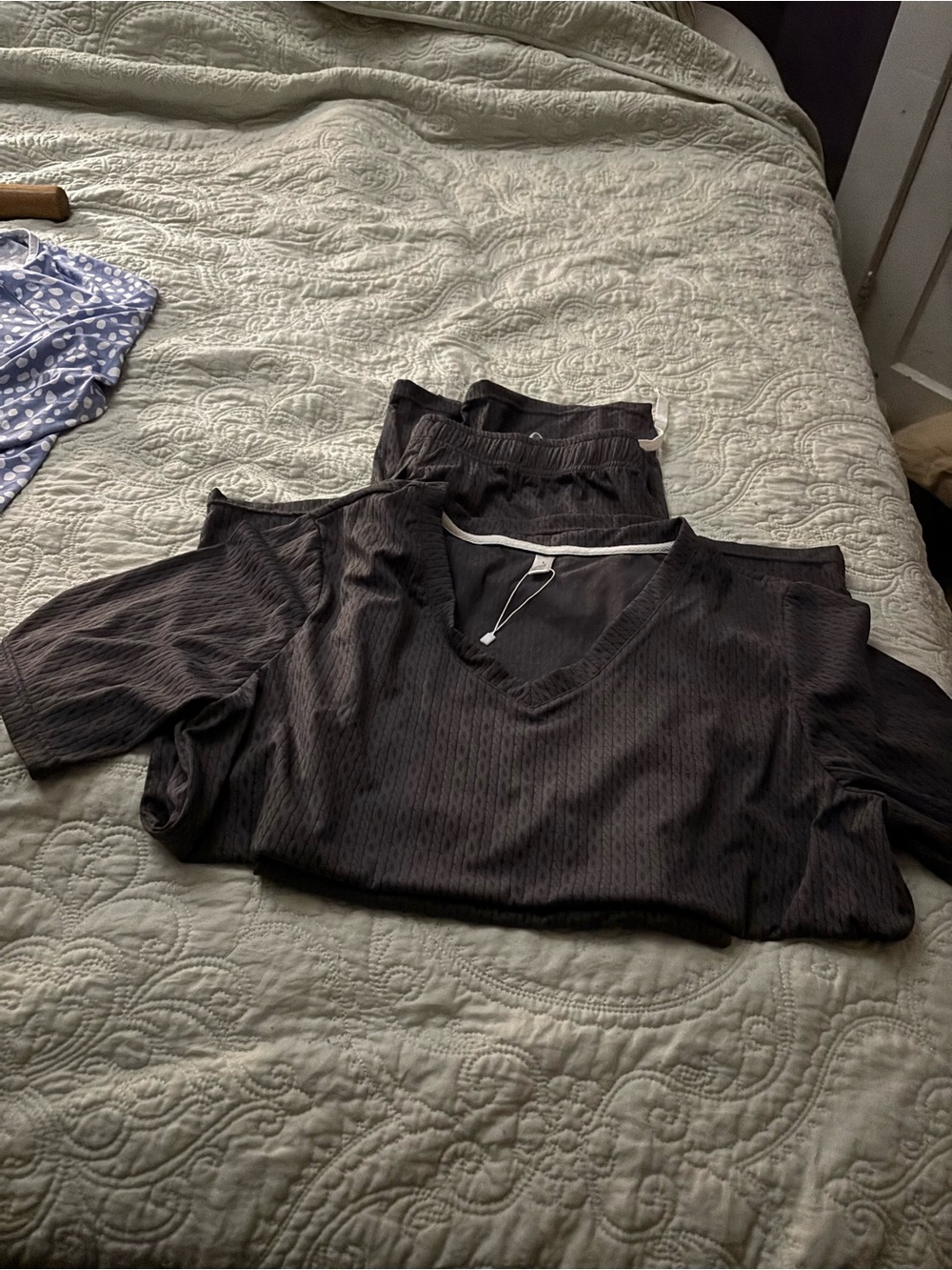 Lavender spotted pajamas New never worn. Washed so tags were removed.